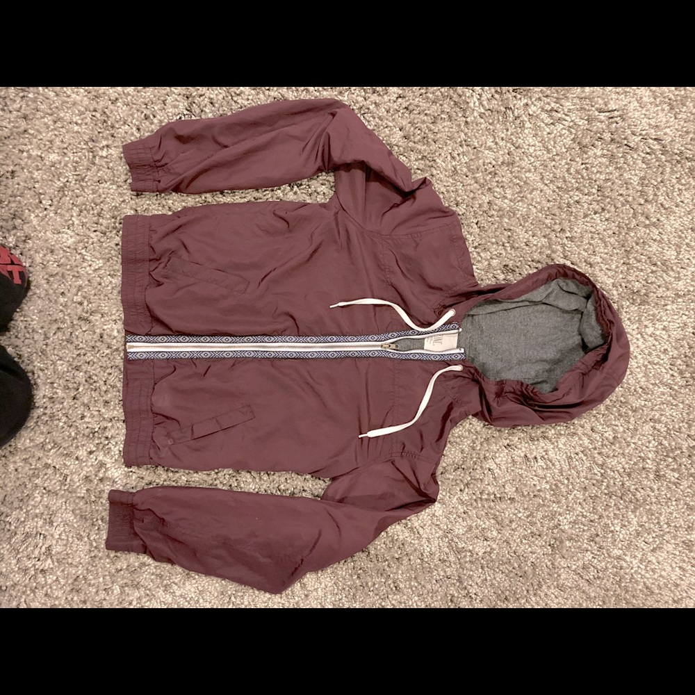 Haze Burgundy hooded windbreaker sz M fully lined